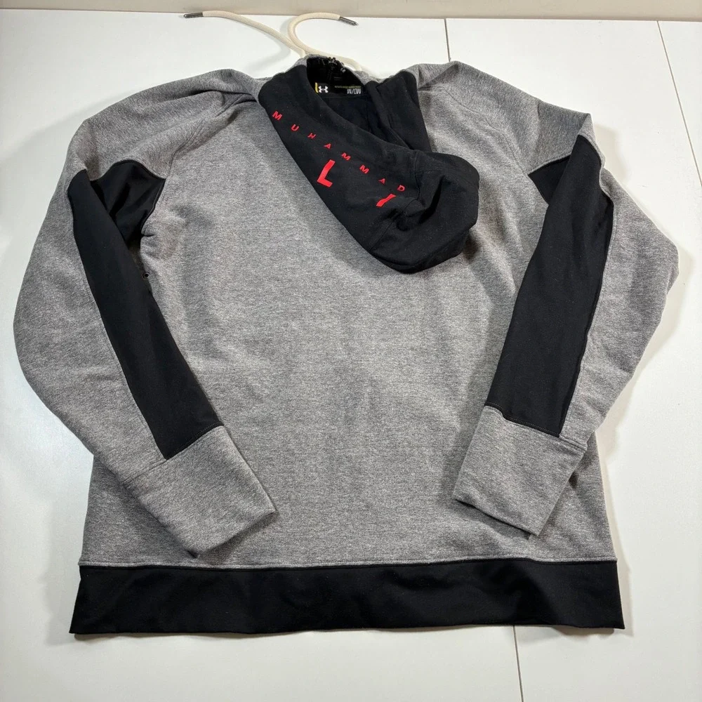Under Armour Muhammad Ali Hoodie Medium Grey Black Full Zip UA Boxing Jacket - Picture 5 of 11